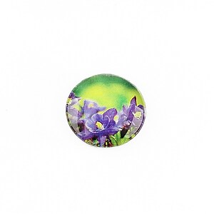 Cabochon sticla 16mm "Flowers" cod 1365