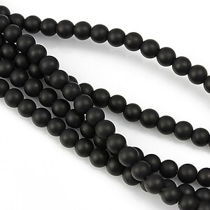 Agate negre efect mat sfere 4mm (10 buc.)