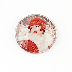 Cabochon sticla 25mm "Christmas" cod 1404