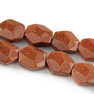 Goldstone hexagon fatetat 12x11mm