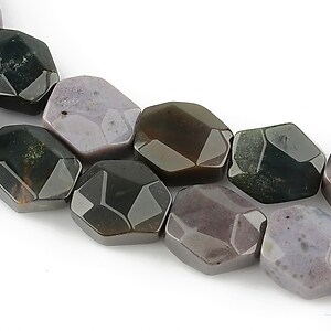 Agate indiene hexagon fatetat 12x11mm