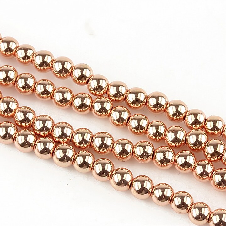 Hematit sfere 4mm (10 buc.) - rose gold