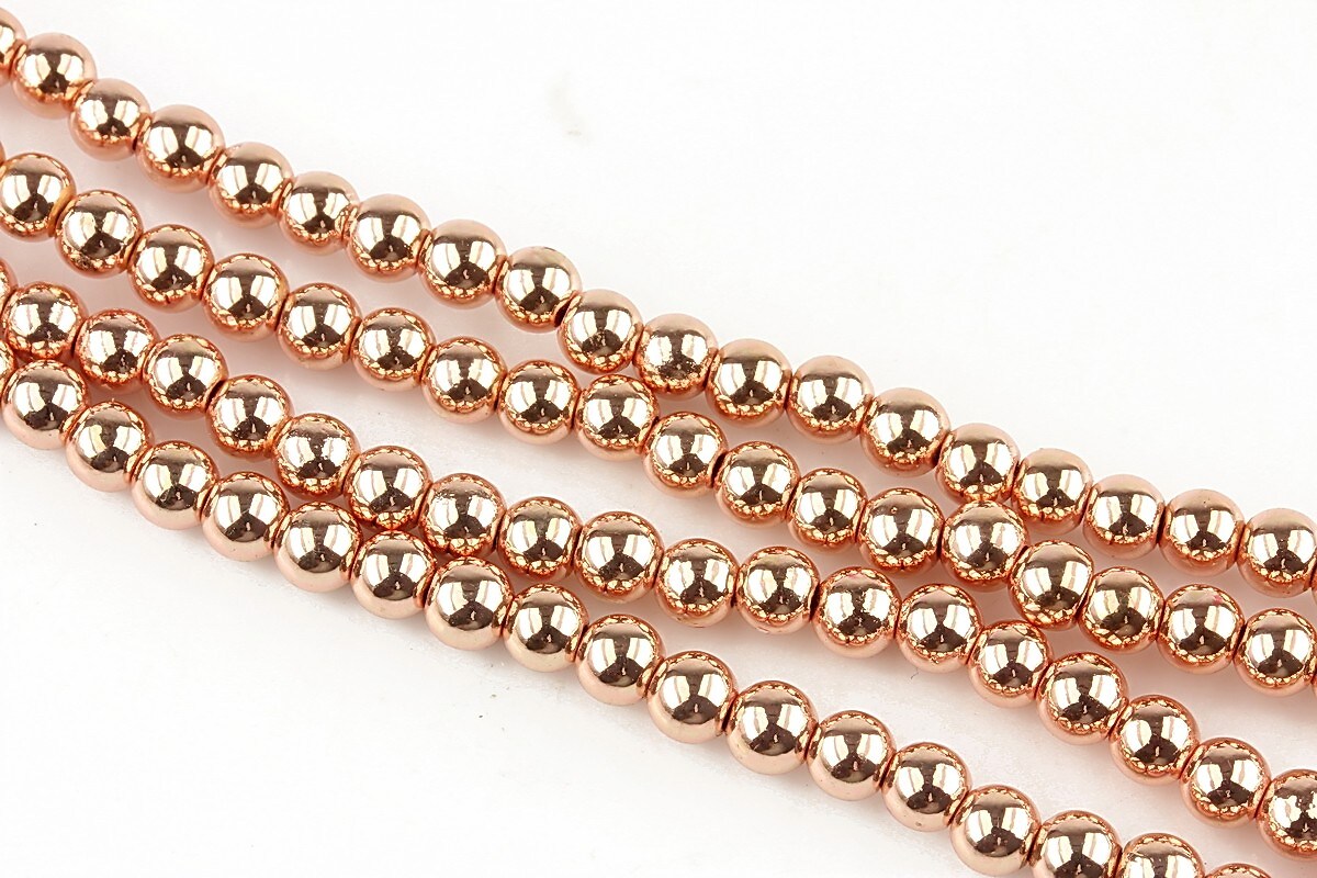 Hematit sfere 4mm (10 buc.) - rose gold