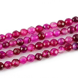 Agate fucsia sfere fatetate 4mm