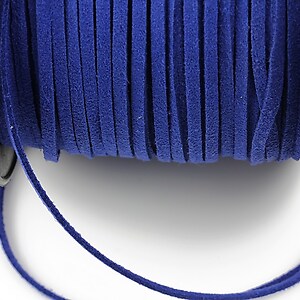 Snur suede (imitatie piele intoarsa) 3x1mm, albastru cobalt (5m)