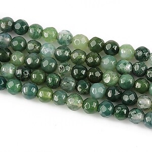 Moss agate sfere fatetate 4mm