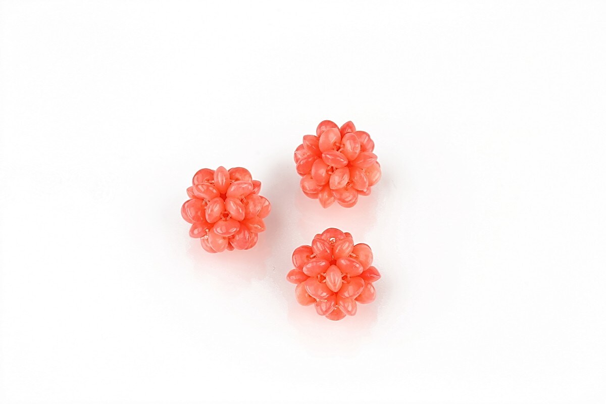 Bulgarasi coral 13mm din rondele de 2x4mm - portocaliu