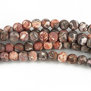 Red leopard skin jasper frosted (mat) sfere 4mm (10 buc.)