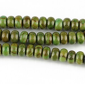 Green wood jasper rondele 4x6mm