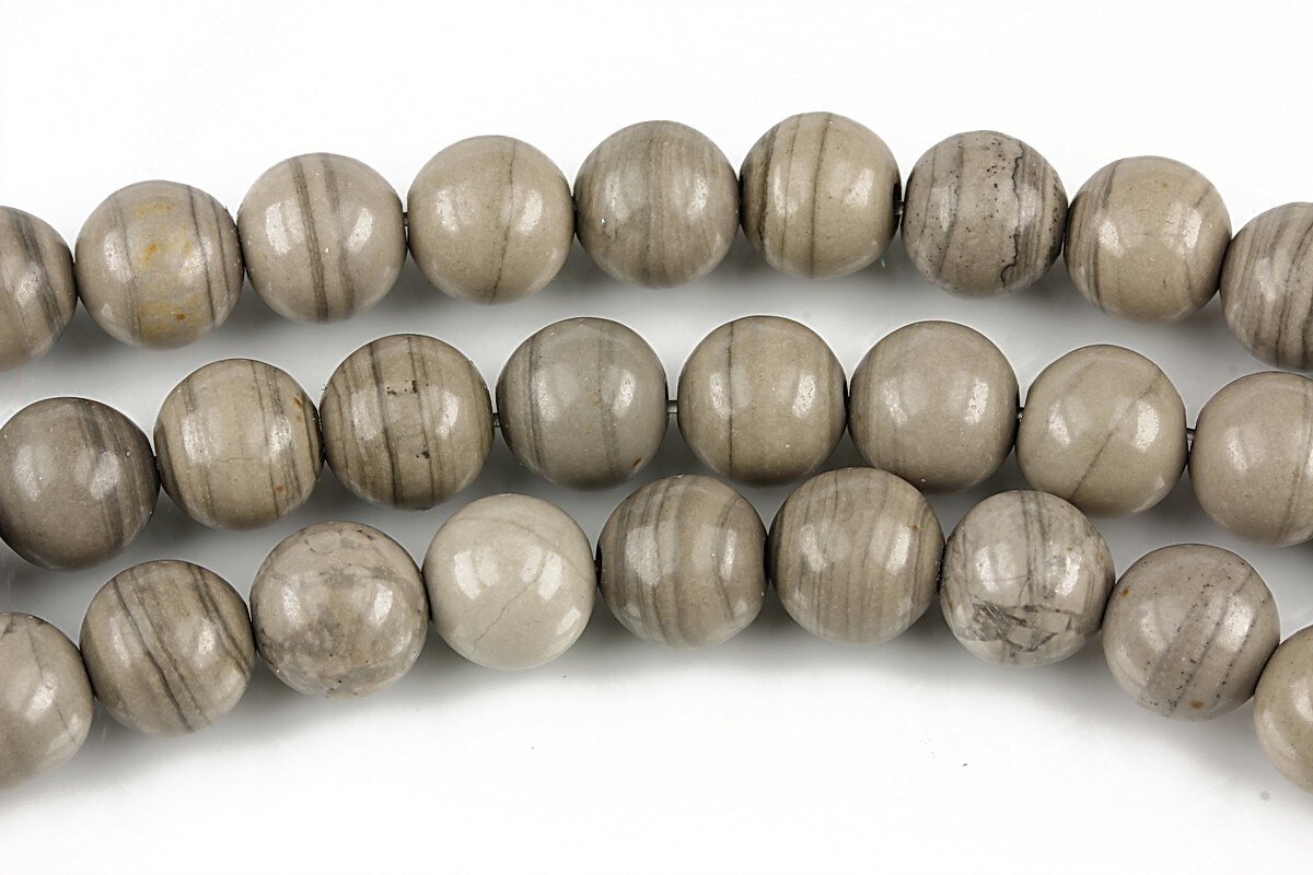 Silver line jasper sfere 8mm - gri