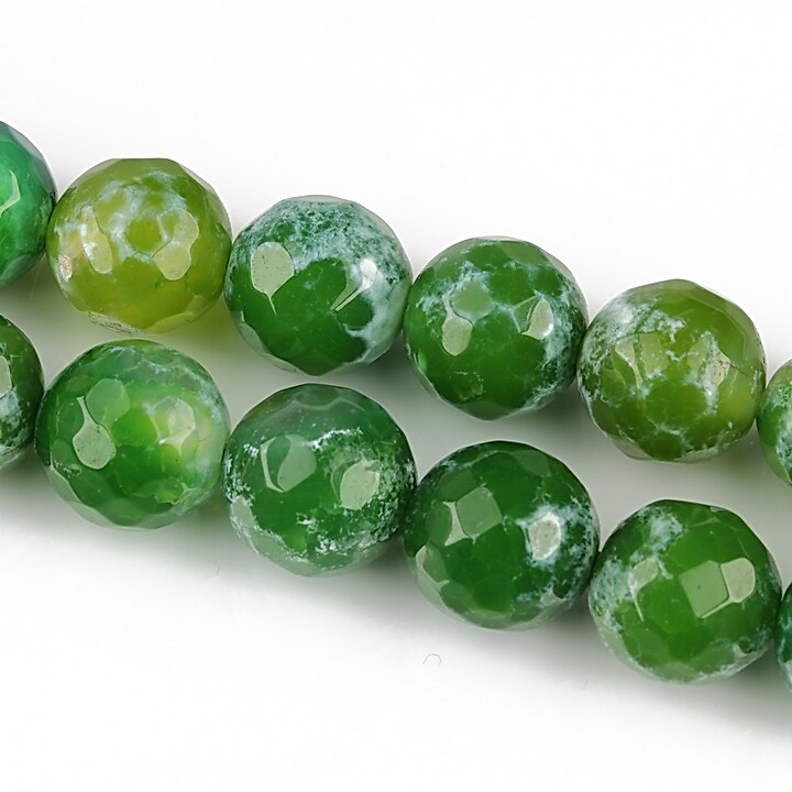 Fire agate sfere fatetate 10mm - verde