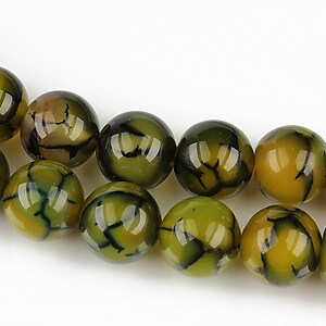 Dragon veins agate sfere 10mm - verde