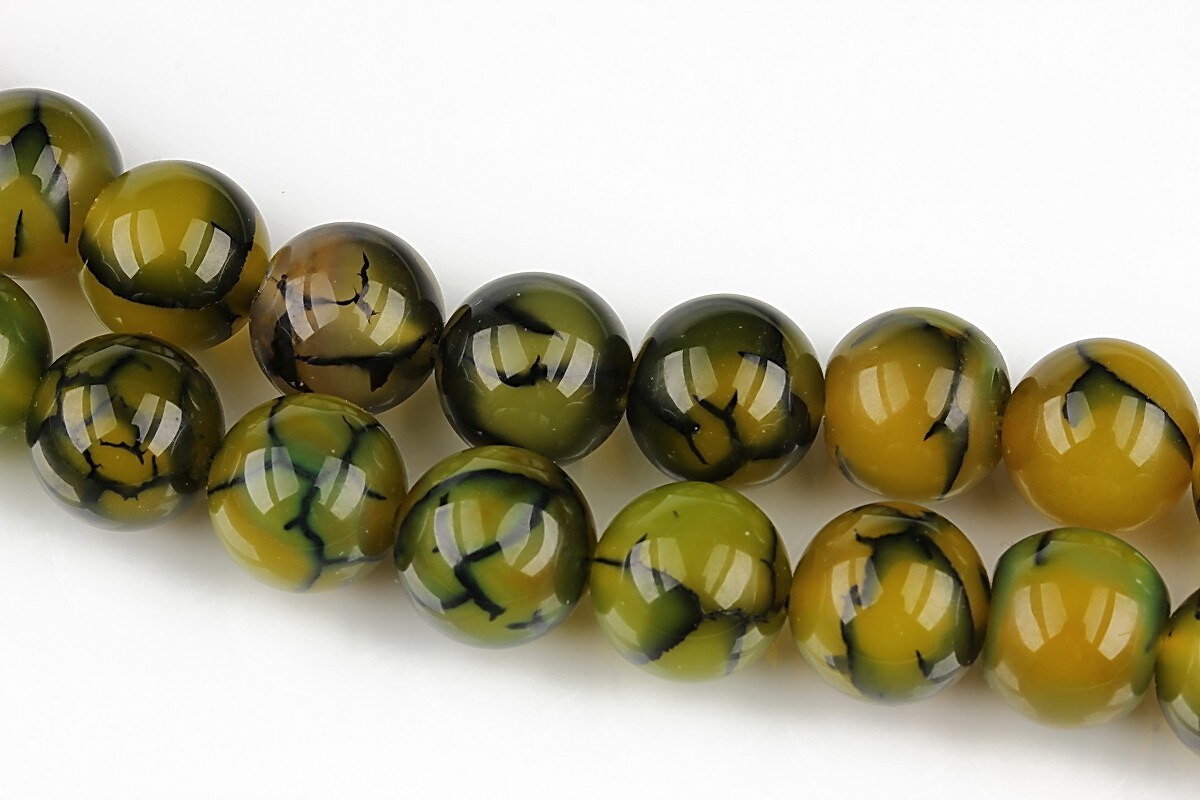 Dragon veins agate sfere 10mm - verde