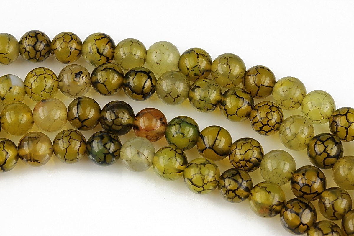 Dragon veins agate sfere 6mm - verde