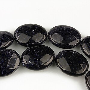 Blue goldstone oval fatetat 16x12mm