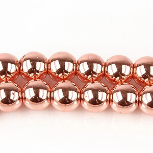 Hematit electroplacat sfere 8mm - rose gold