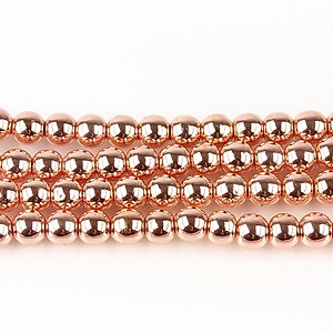 Hematit electroplacat sfere 4mm (10 buc.) - rose gold