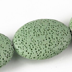 Margele lava verde oval 33x24mm