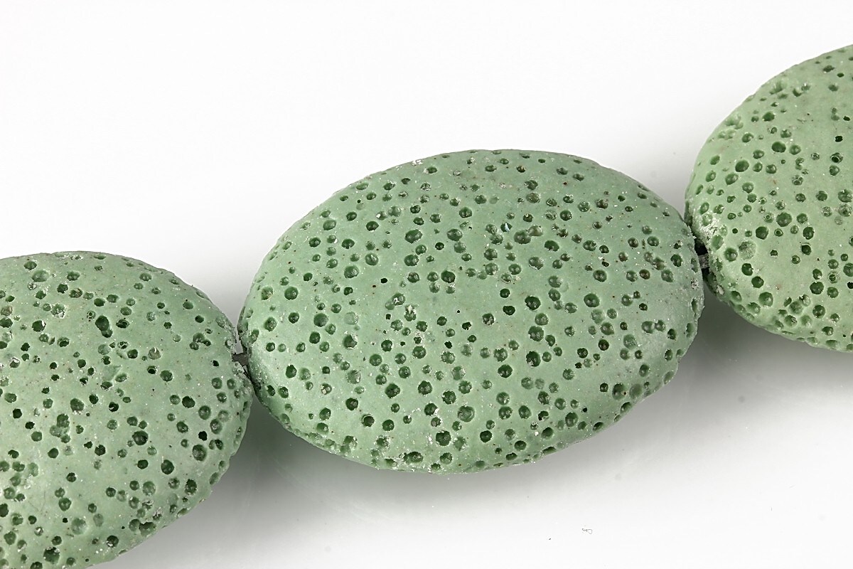 Margele lava verde oval 33x24mm