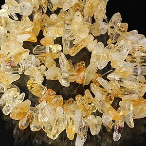 Margele citrine fulgi 4~3x25~11mm (sirag)