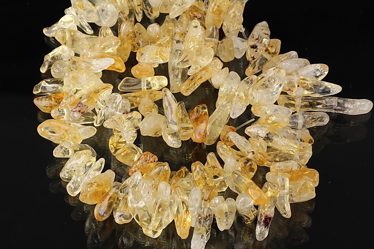 Margele citrine fulgi 4~3x25~11mm (sirag)