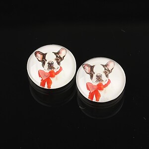 Cabochon sticla 14mm "Craciun" cod 1744