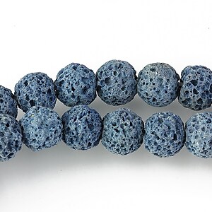 Margele lava colorata sfere 8mm - albastru denim