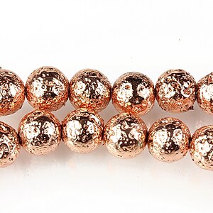 Margele lava electroplacata sfere 8mm - rose gold