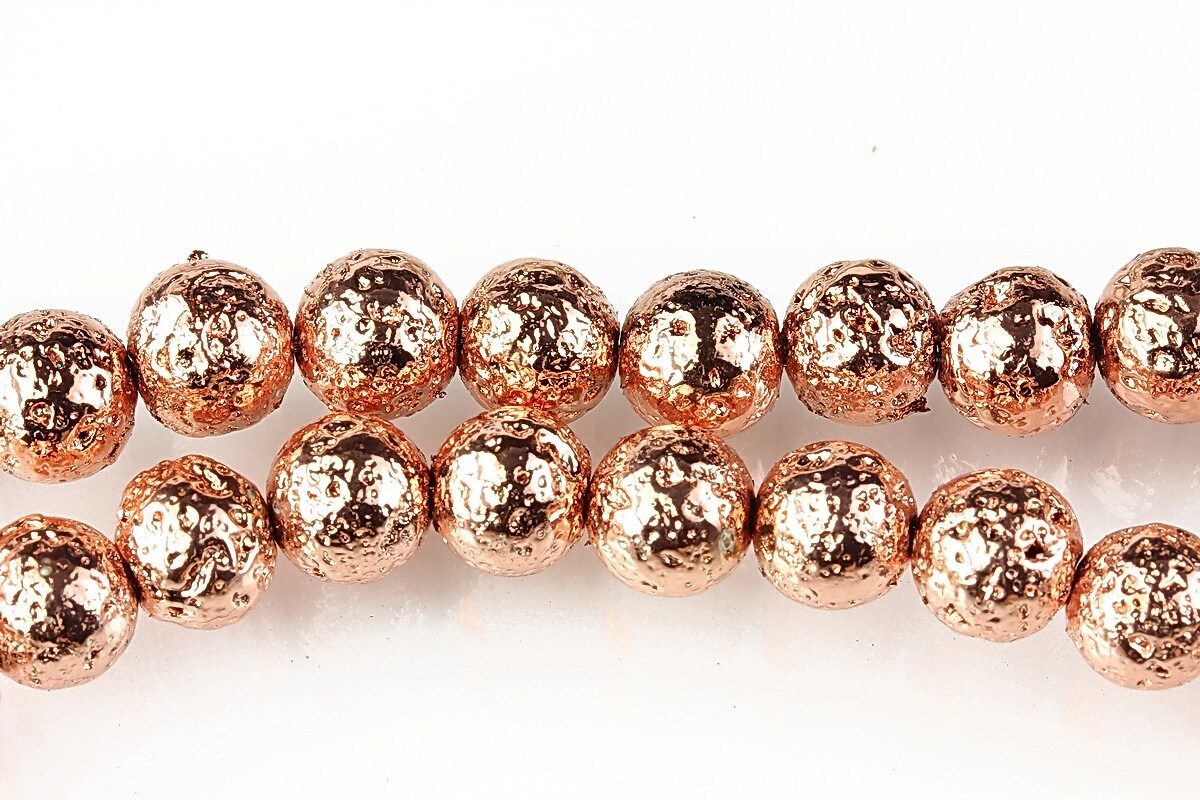 Margele lava electroplacata sfere 8mm - rose gold