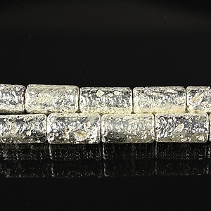 Margele lava electroplacata tub 10x6mm - argintiu deschis