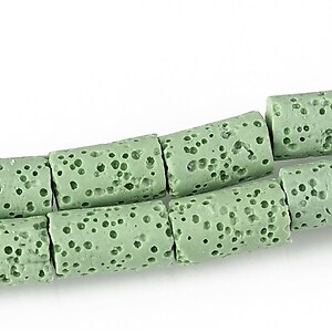 Margele lava colorata tub 15x8mm - verde deschis