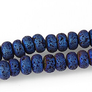 Margele lava electroplacata rondele 5x8mm - matte blue