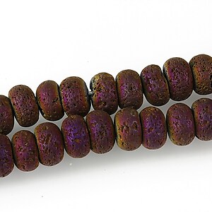 Margele lava electroplacata rondele 5x8mm - matte purple