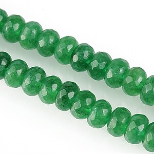 Jad colorat rondele fatetate 5-6x8mm - verde inchis