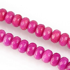 Jad colorat rondele fatetate 5-6x8mm - fucsia