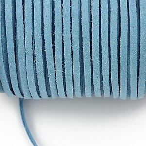 Snur suede (imitatie piele intoarsa) 3x1mm, bleu (5m)