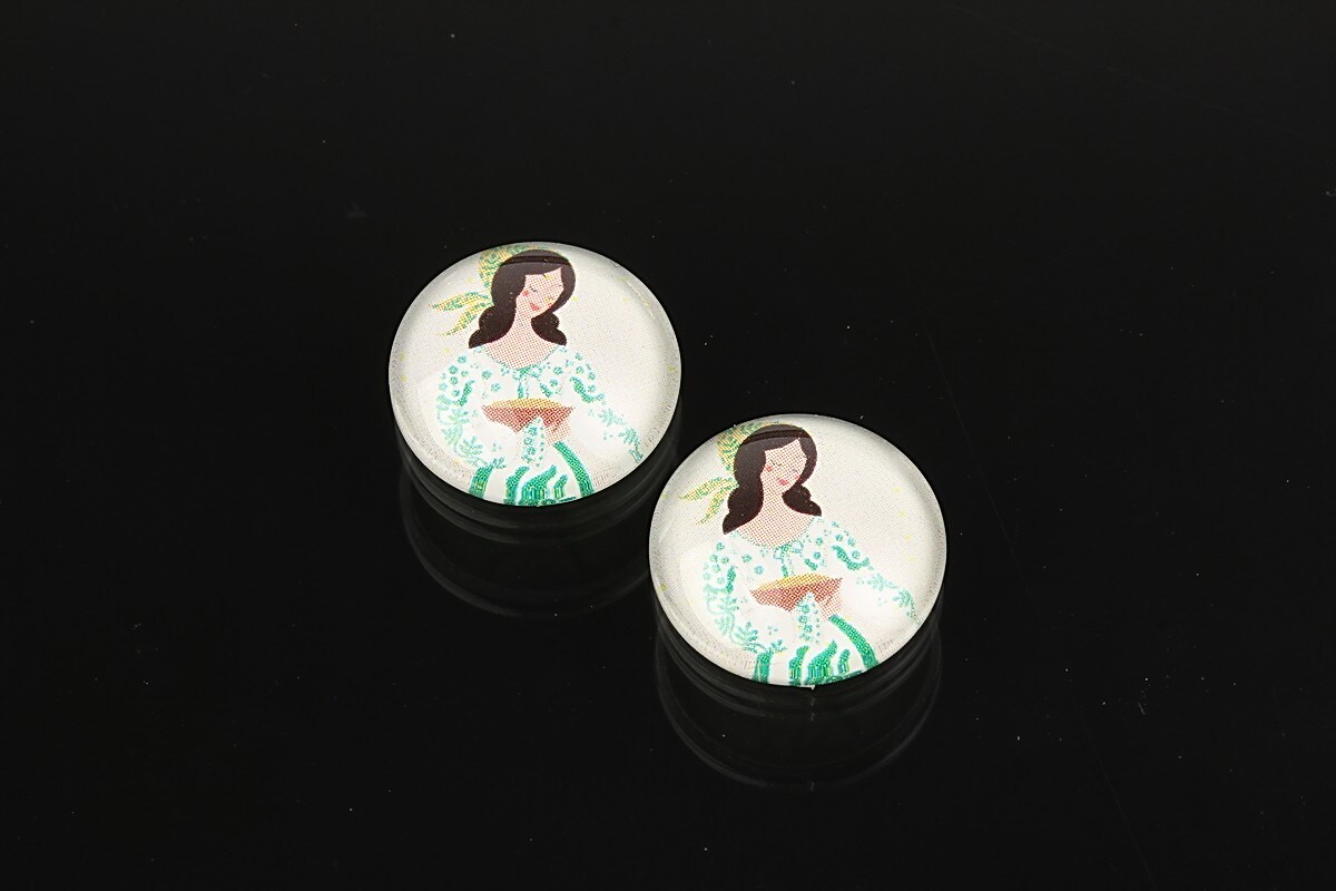 Cabochon sticla 14mm cod 1874