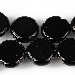 Agate negre floare 18mm