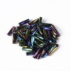 Margele de nisip BUGLE twisted 6mm  (10g) - cod 704 - iris