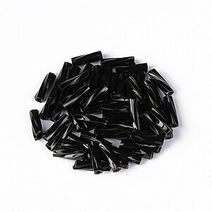 Margele de nisip BUGLE twisted 6mm  (10g) - cod 707 - negru