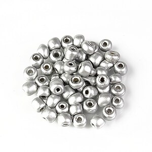 Margele de nisip 4mm  (50g) - cod 718 - argintiu frosted