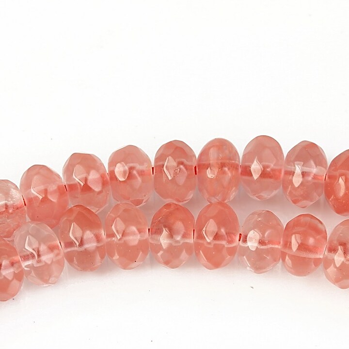 Strawberry cuart rondele fatetate 5x8mm