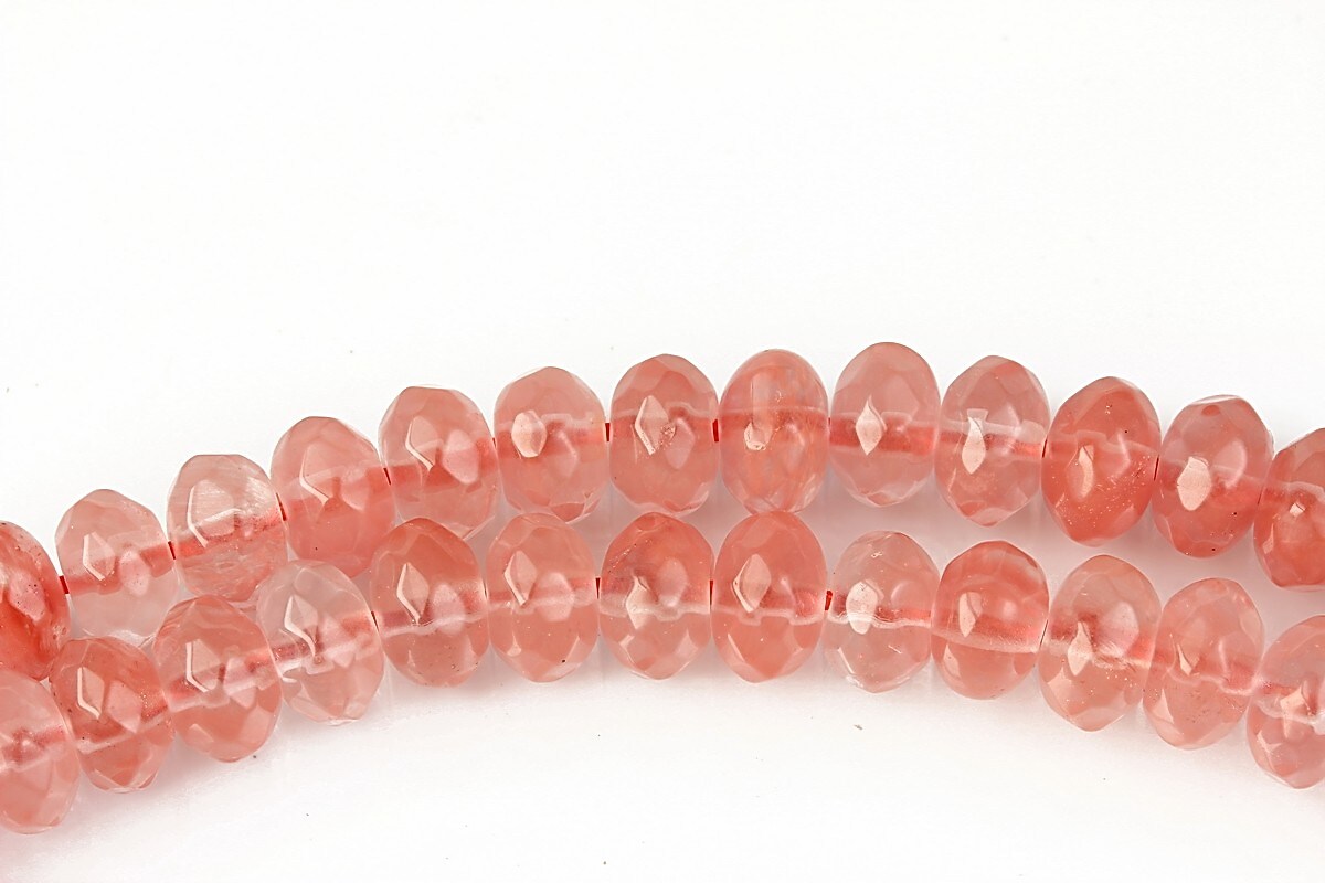 Strawberry cuart rondele fatetate 5x8mm