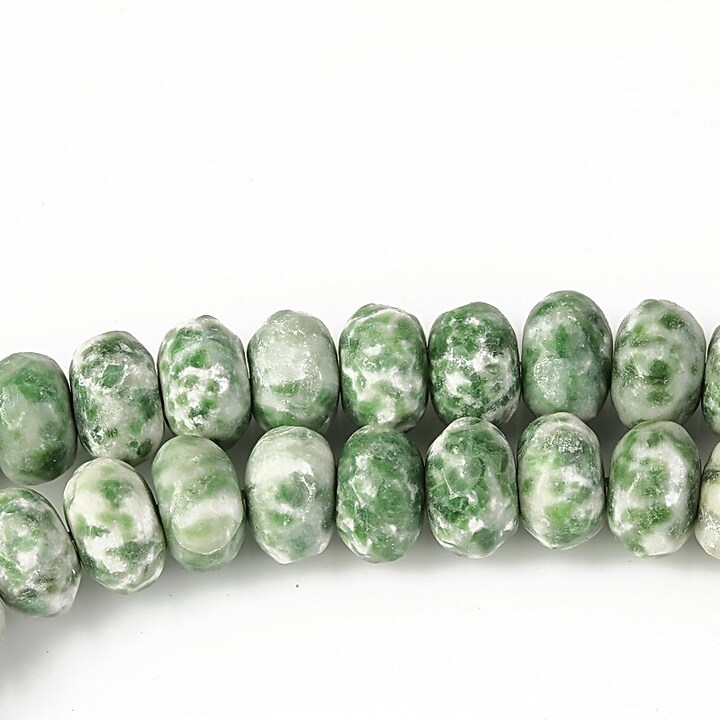 Green spot jasper rondele fatetate 5x8mm