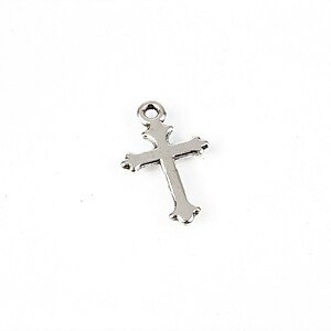 Charm argintiu antichizat cruce 19x12mm