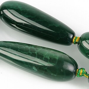 Agate lacrima 40x15mm - verde inchis