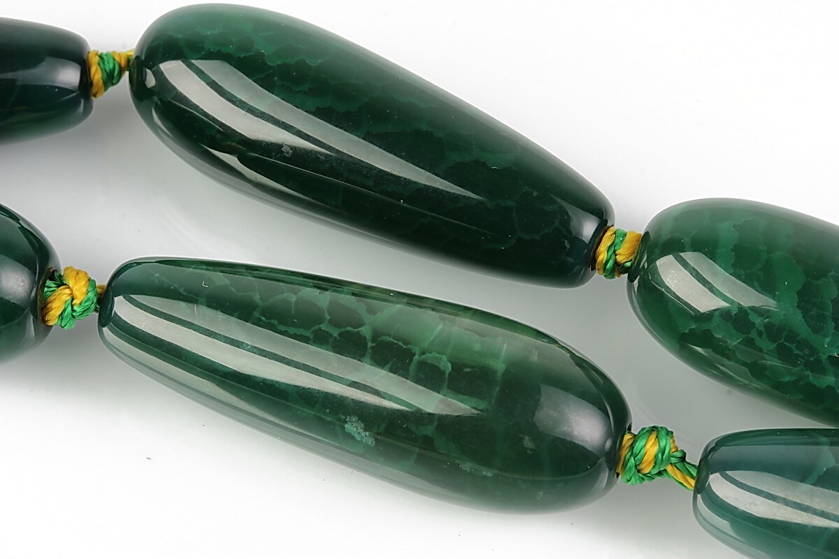 Agate lacrima 40x15mm - verde inchis