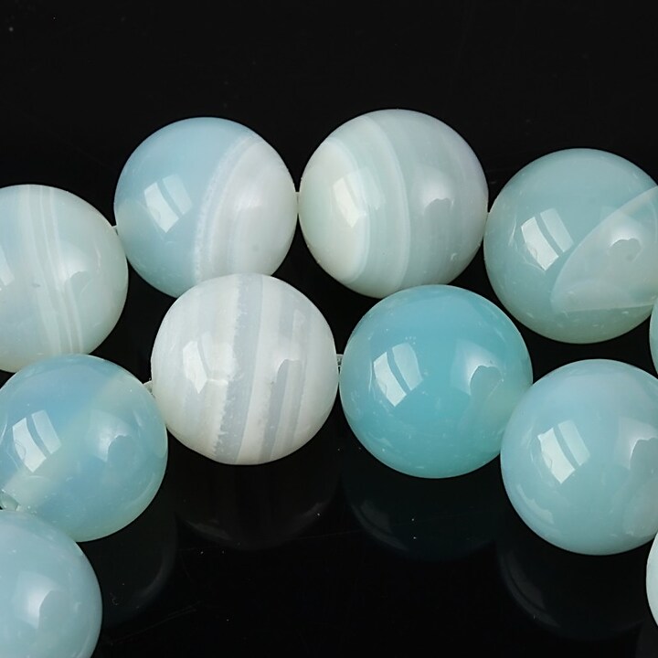 Agate striped sfere 12mm - bleu