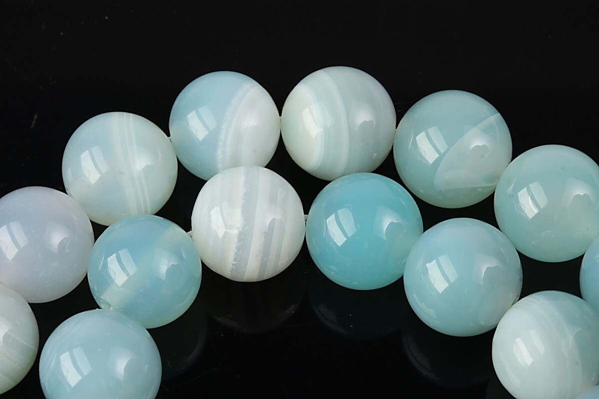 Agate striped sfere 12mm - bleu