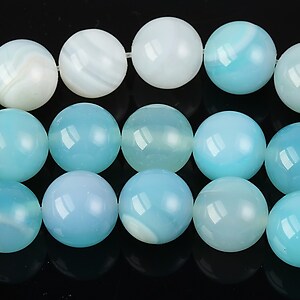 Agate striped sfere 10mm - bleu